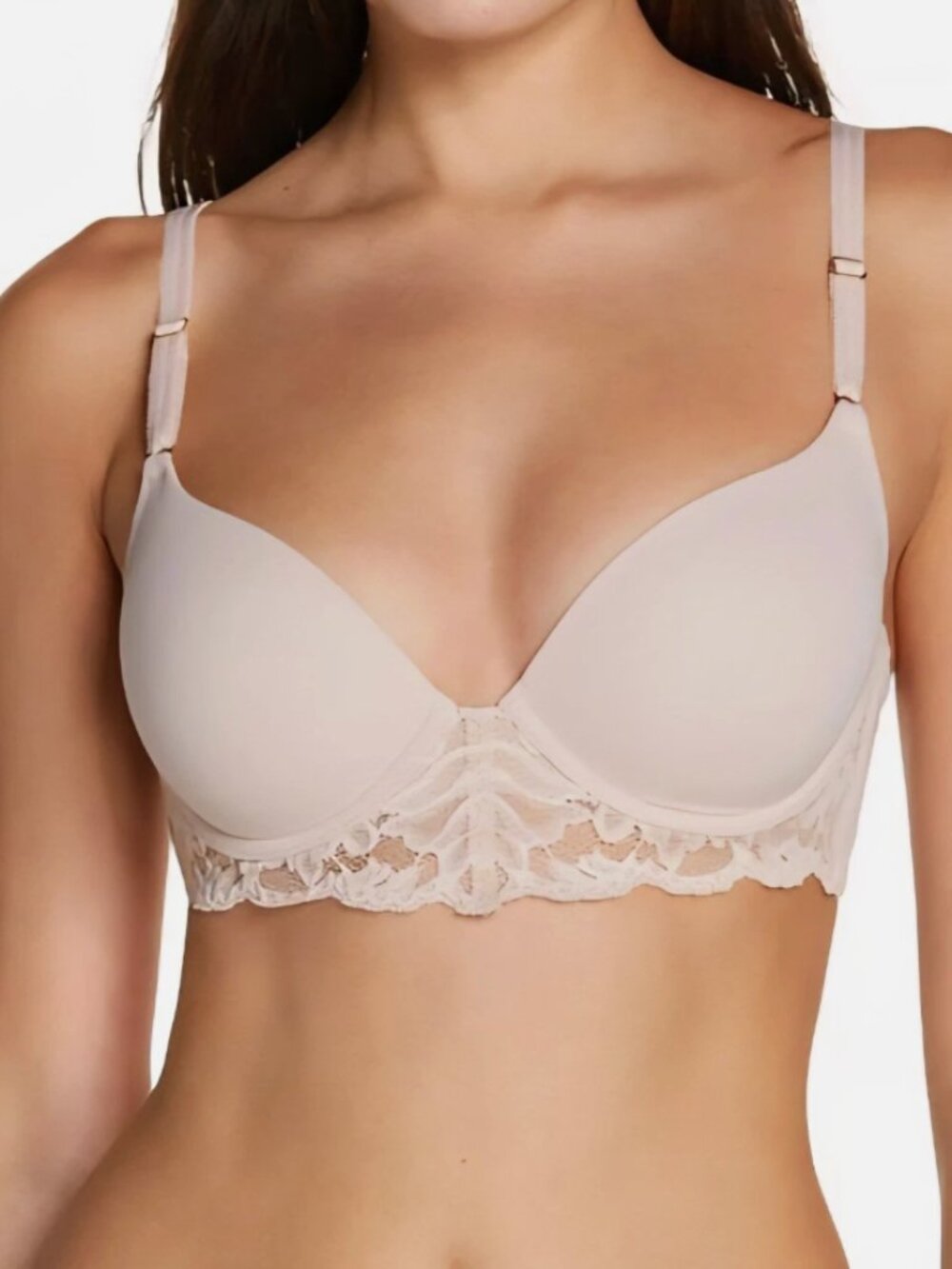 NATORI 721282 Embolden Contour Lace Underwire Bra Size 32DD Rose Beige